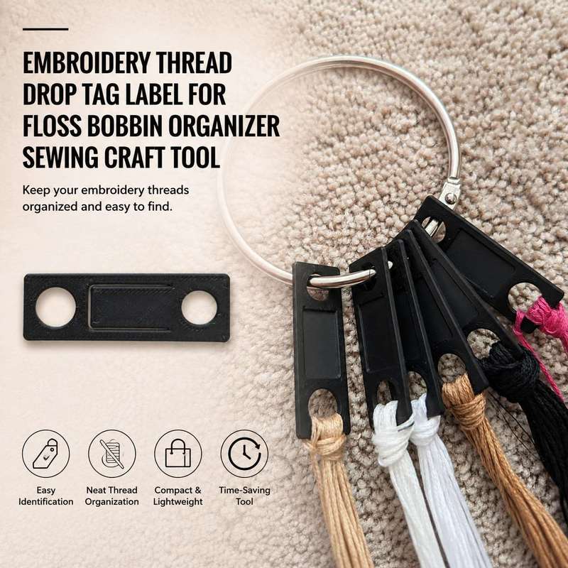 Sewing Label - Embroidery Thread Drop Tag Label for