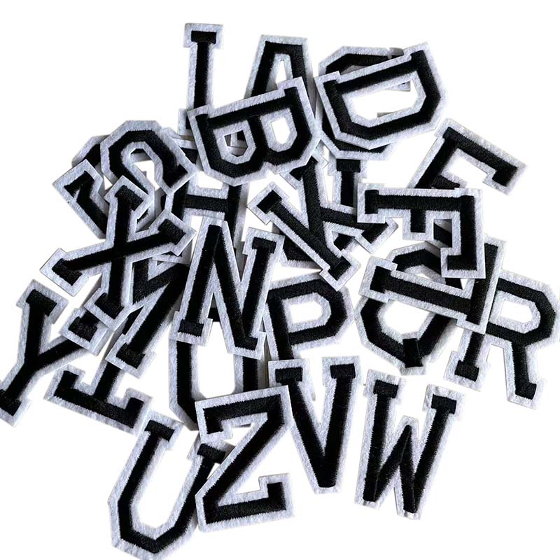 Interfacing Iron On - 10PCS,26PCS/A~Z Black Alphabet Letters With White
