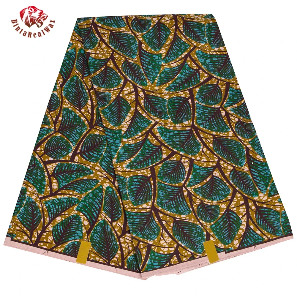 Sewing Batik Fabric - Ankara African Print Leaf Pattern Fabric