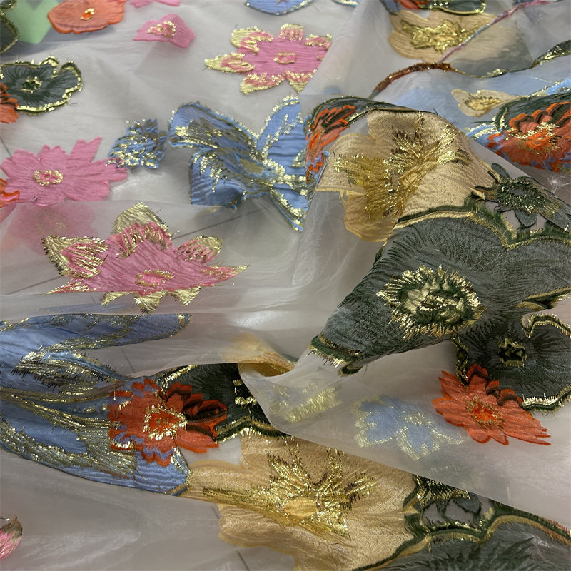 Sewing In Textile - L100cm X W150cm Jacquard Organza Fabric