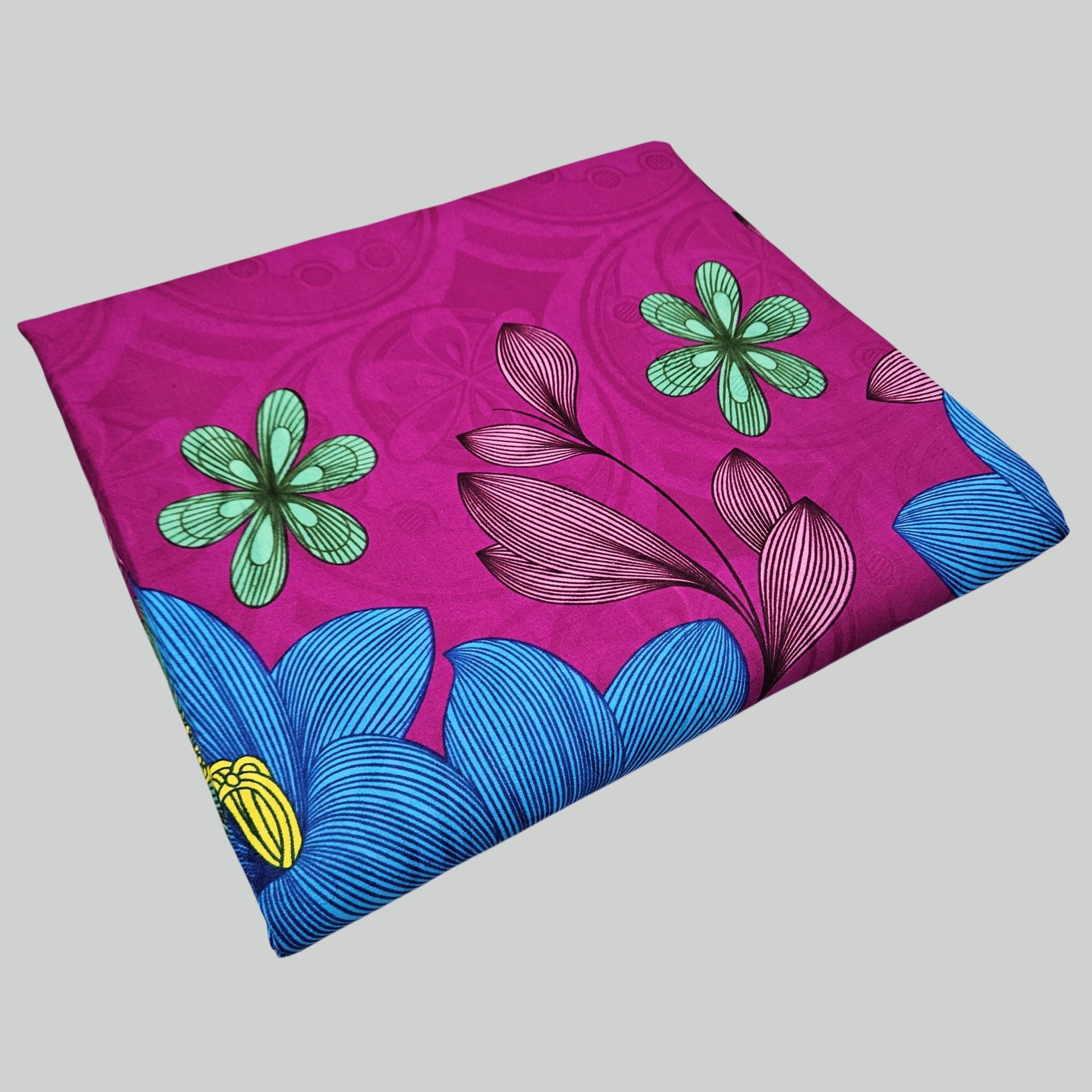 Floral Printed on Purple Blue  - đánh giá và giá Sewing Batik Fabric