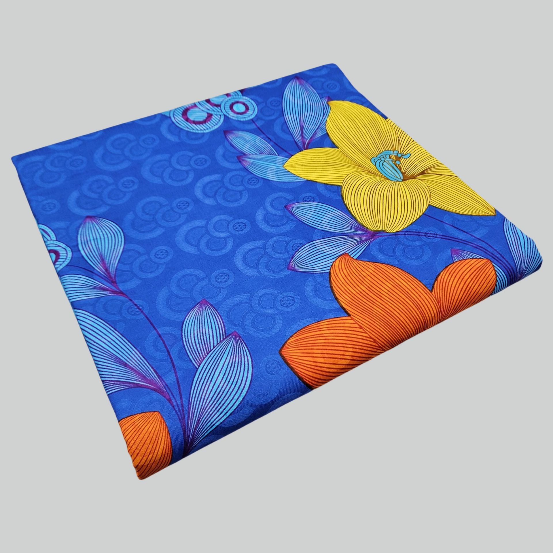 Floral Printed on Purple Blue  - đánh giá và giá Sewing Batik Fabric