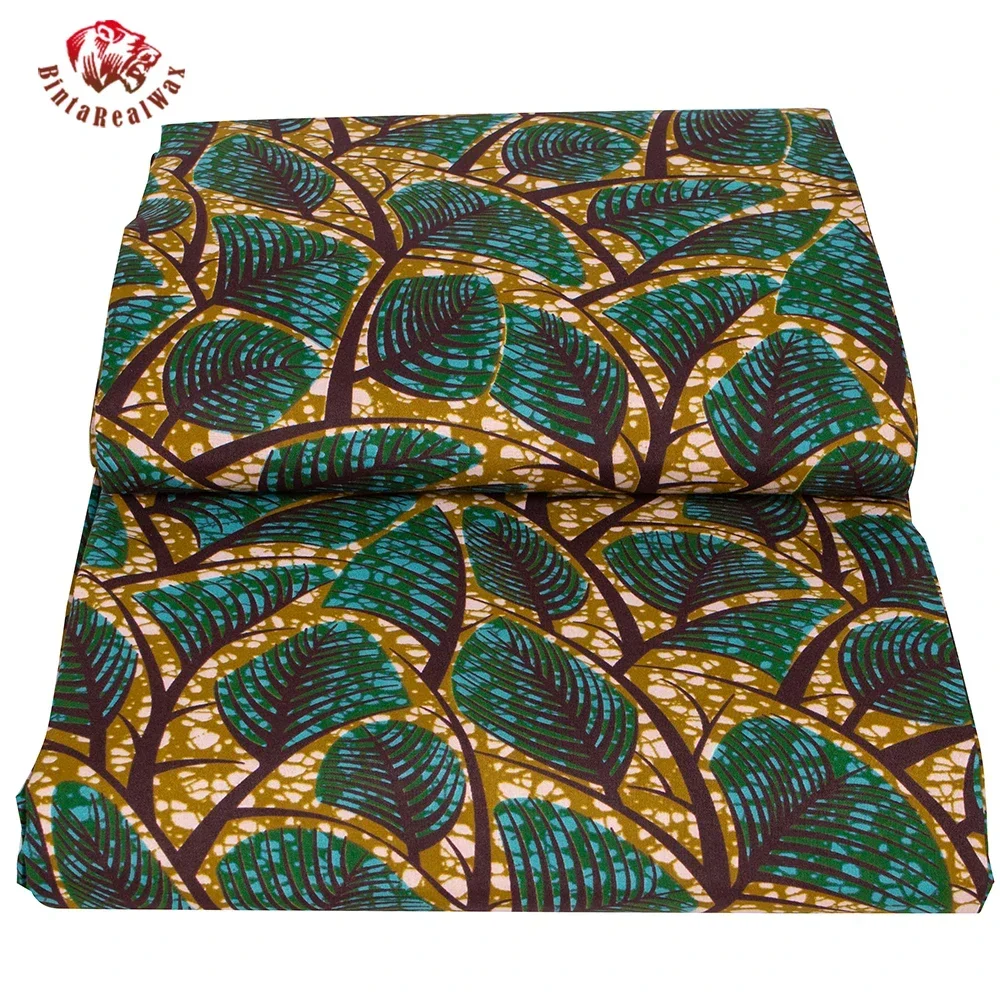 Ankara African Print Leaf Patt - đánh giá và giá Sewing Batik Fabric
